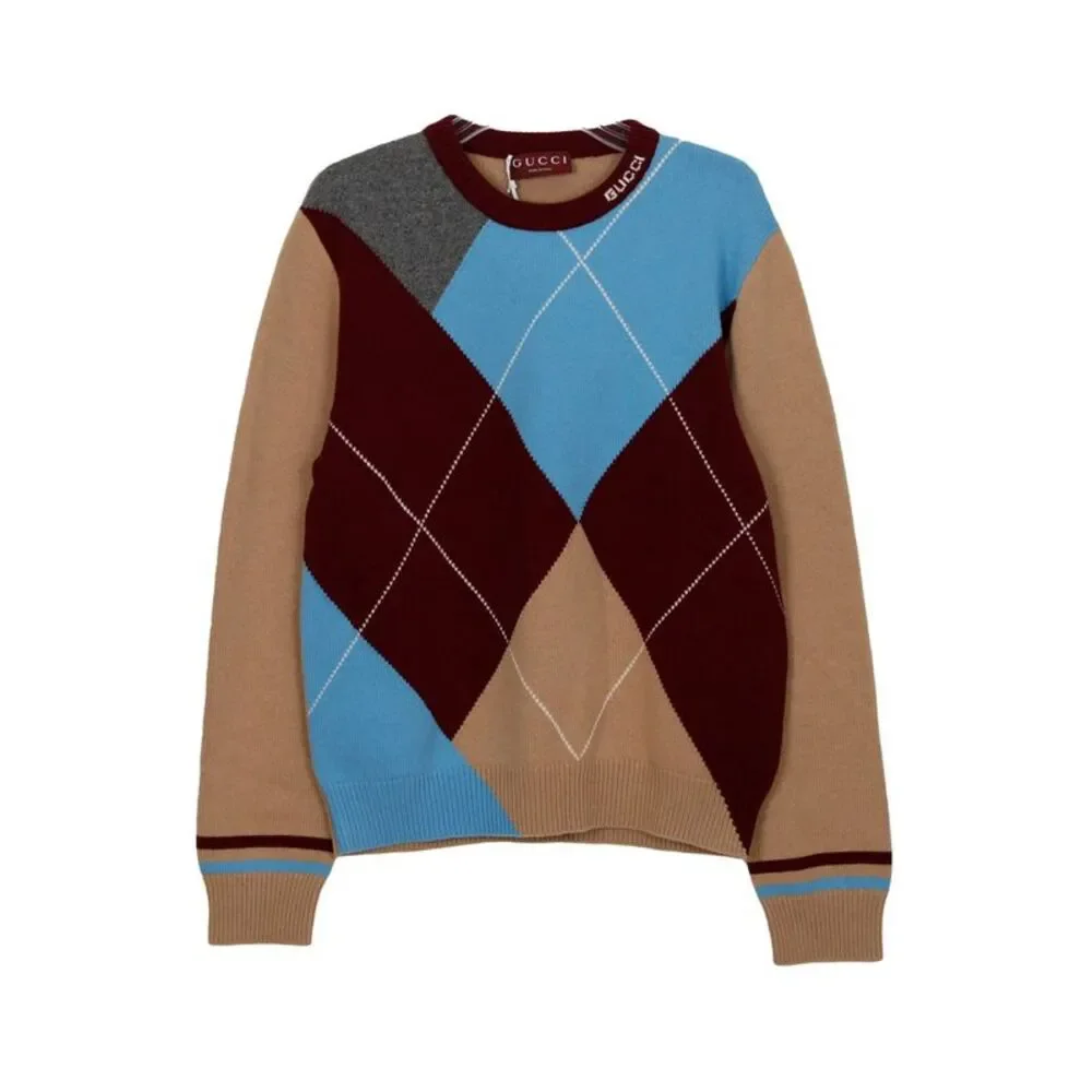 Size Argyle Pattern Knit